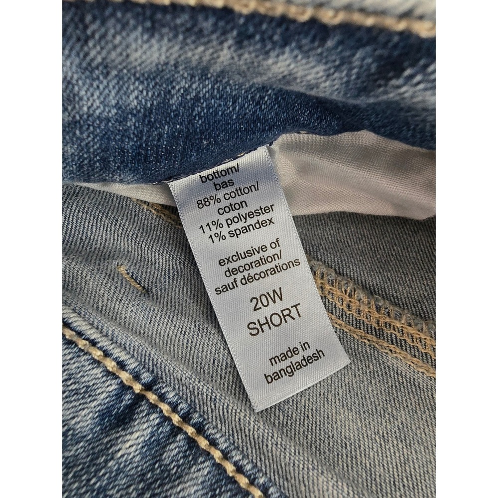 Maurices M Jeans Womens 20W Short Blue High Rise Curvy Flare Medium Wash Denim - Picture 9 of 11